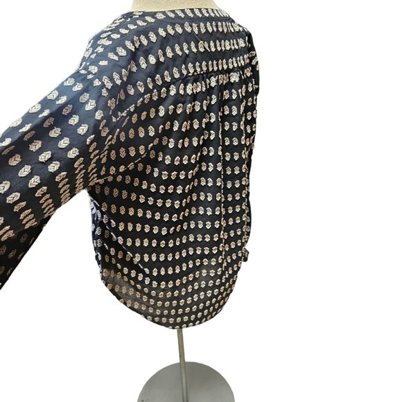 ANTHROPOLOGIE Pilcro & The Letterpress Textured Blouse Button Down Charcoal XS - Picture 3 of 10